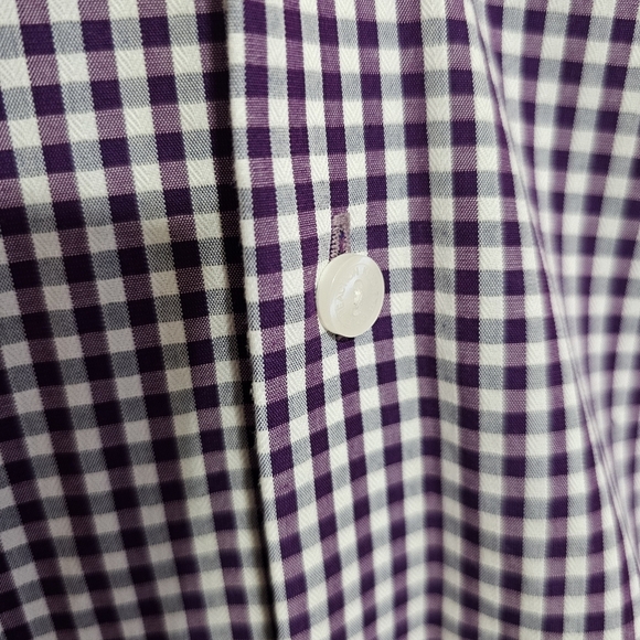 Kenneth Cole Reaction Purple Checkered Men's Shirt - Picture 6 of 8
